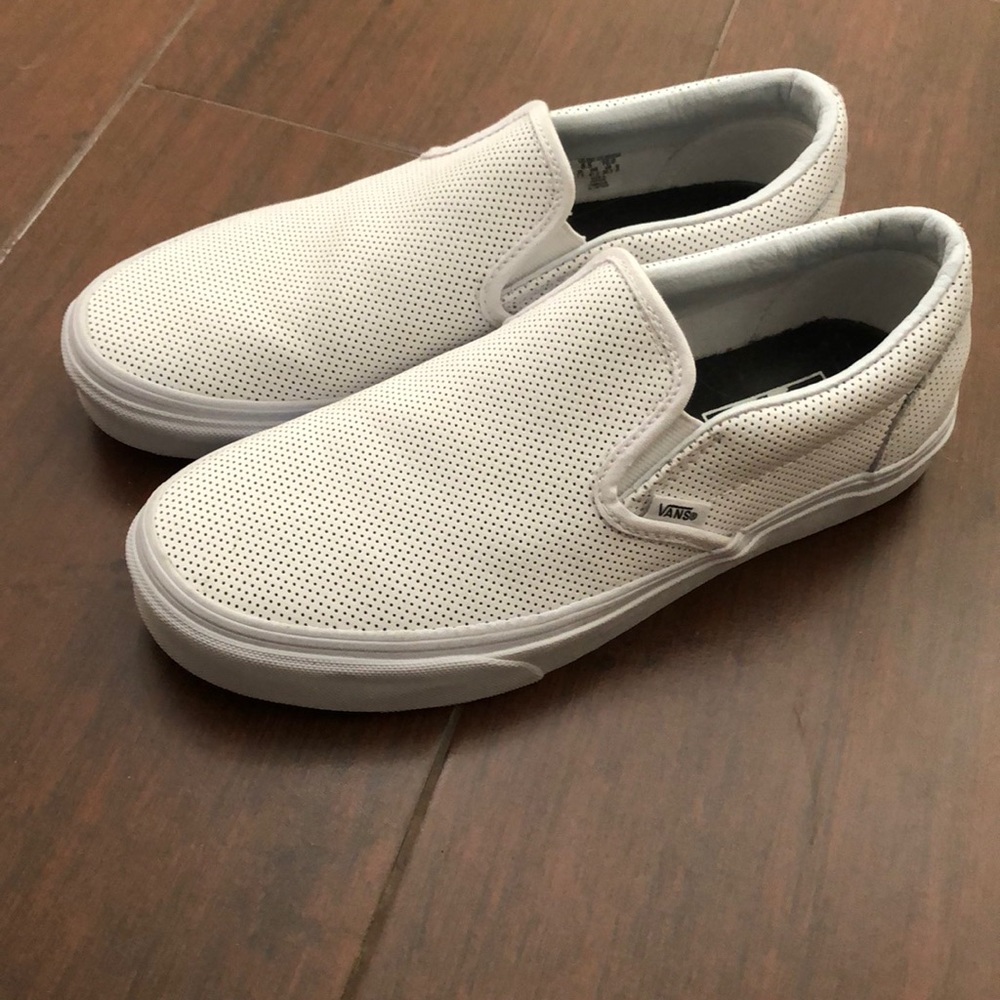 Vans white leather slip one women’s sz10